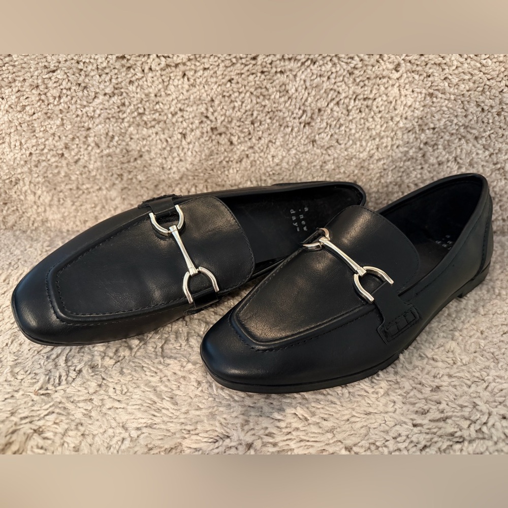 a new day Black Loafers with Silver Accents